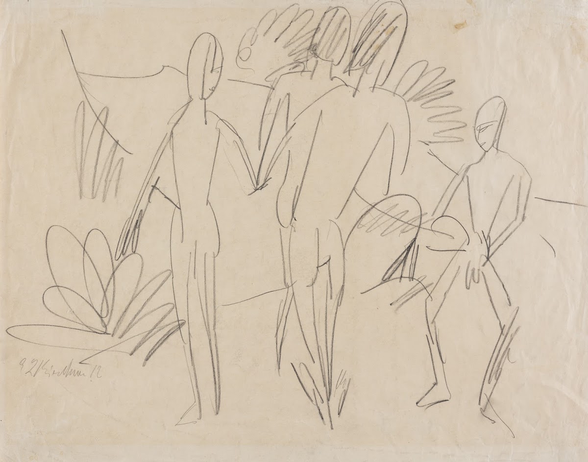 Four Figures on the Fehmarn Beach 1912