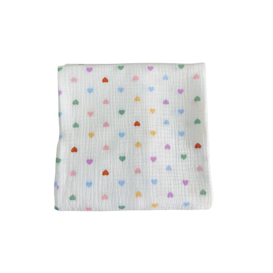 Diaper Twins Muslin 130x100 2-layer Hearts