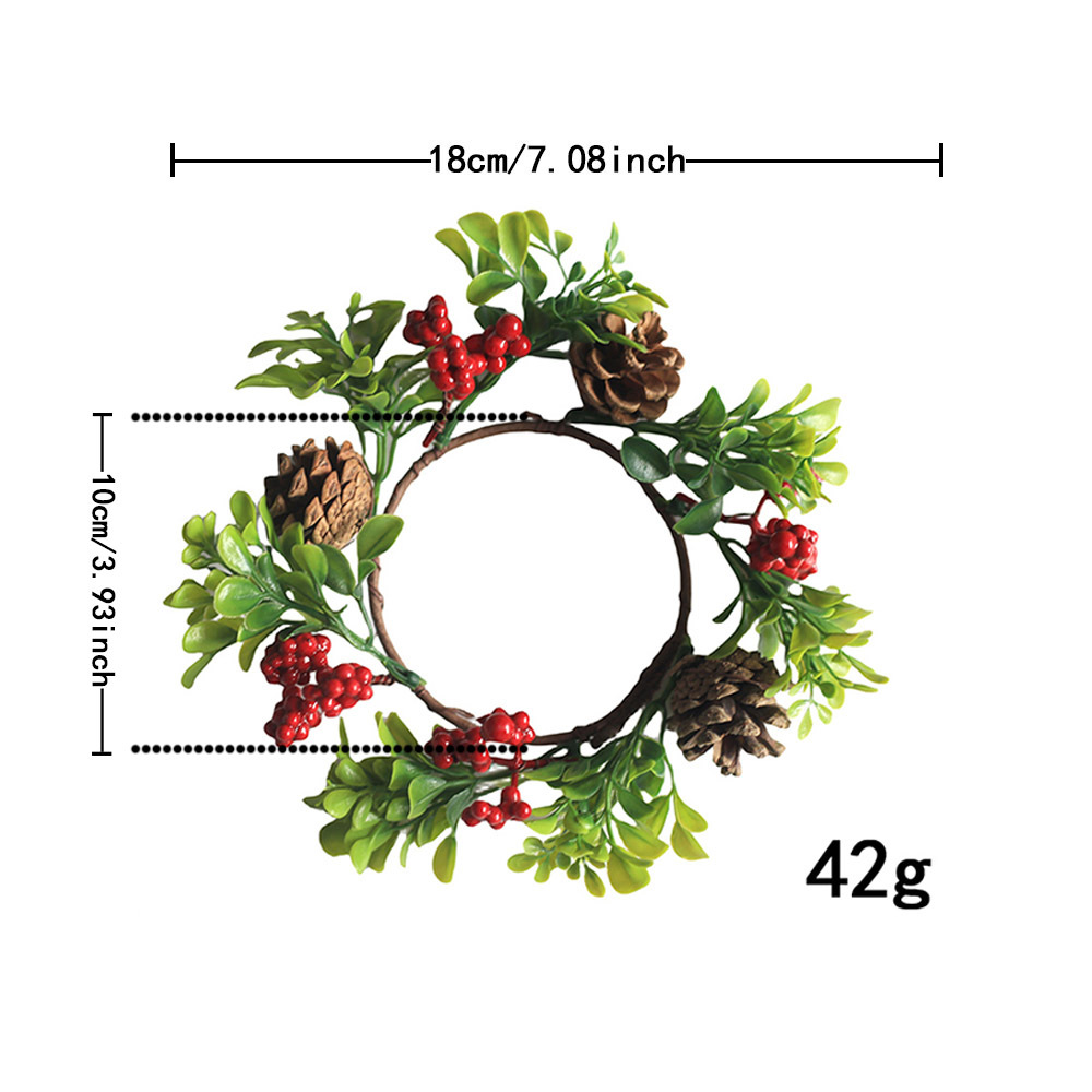 Christmas candle wreath with pine cones, 18 cm