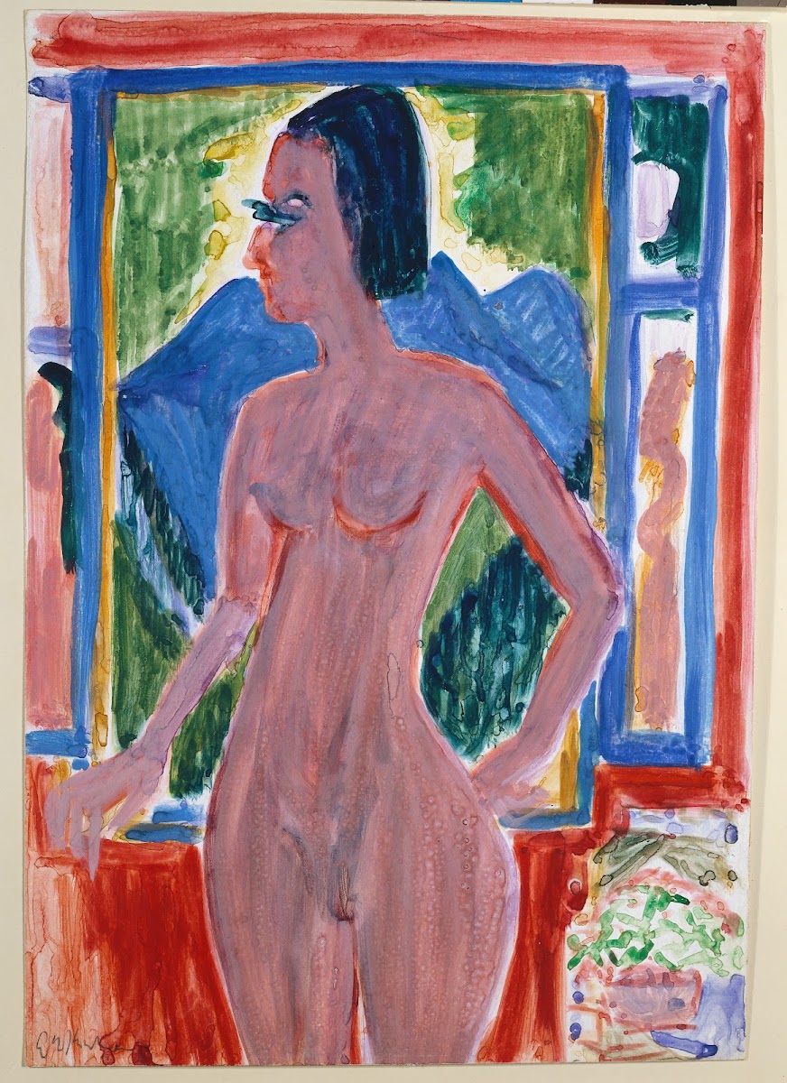 Naked woman at the window ca 1922