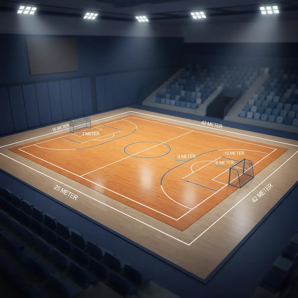 Ukuran standar resmi lapangan futsal berapa meter