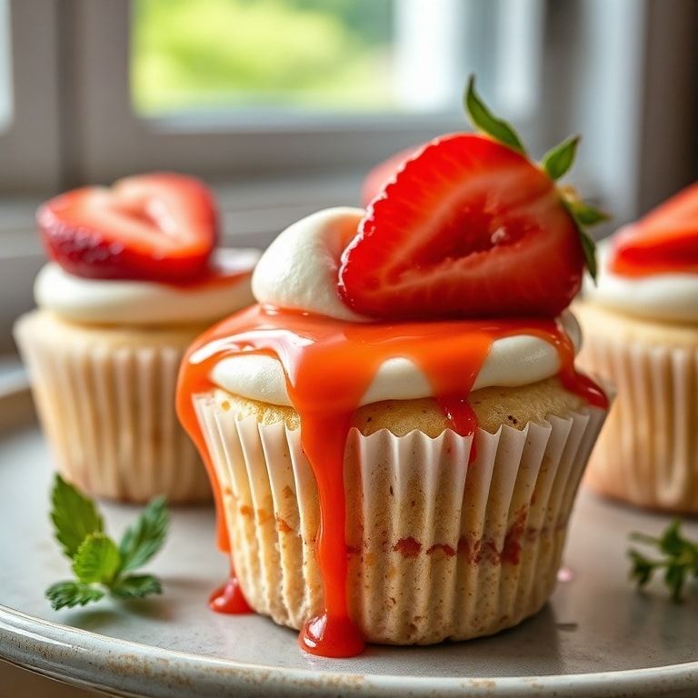 Easy Strawberry Cheesecake Cupcakes Recipe for Dessert – Light, Creamy, Mini Delights finished