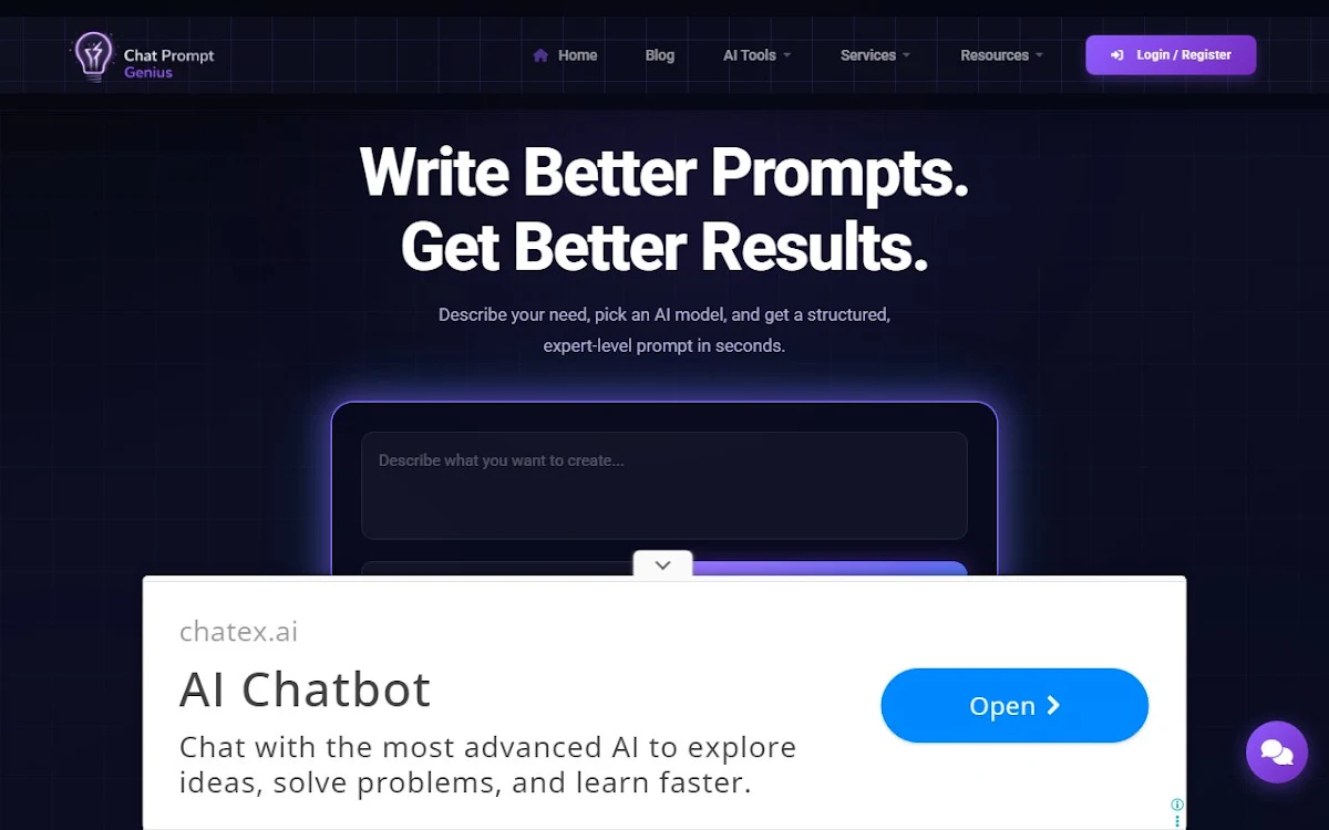 Captura de Chat Prompt Genius