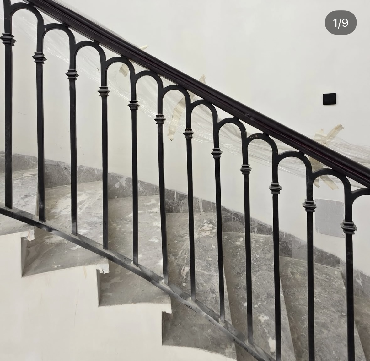 Modern glass stair railing installation Fujairah UAE