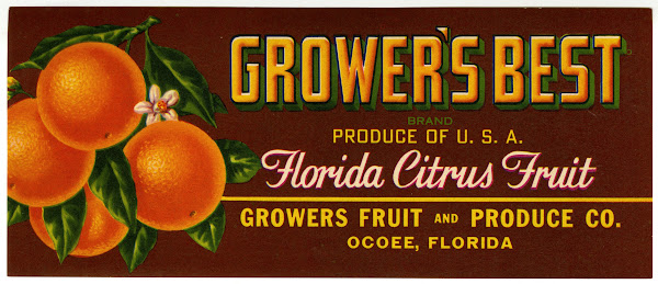 Growers Best Brand Citrus Label 1930 1950