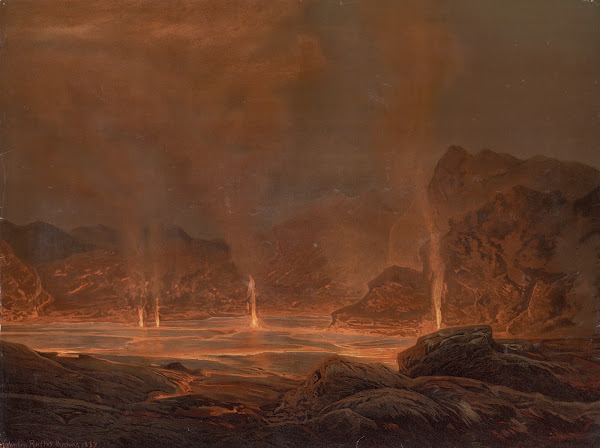 Lava Lake In HalemaʻUmaʻU Crater Hawaii 1890