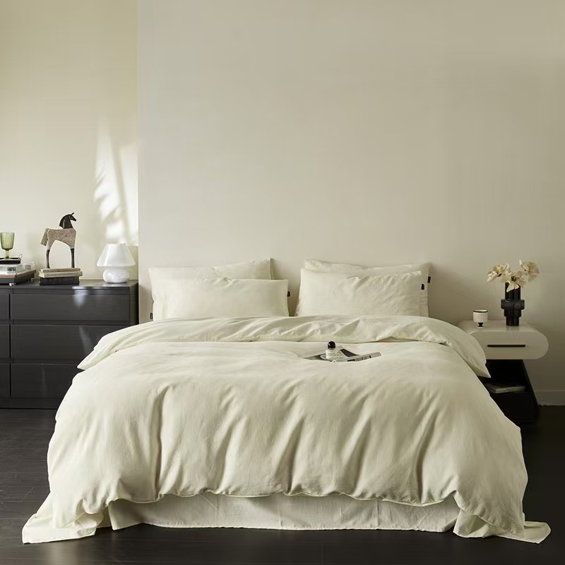 Cotton bedding set, 3-layer, Jacquard, washed cotton