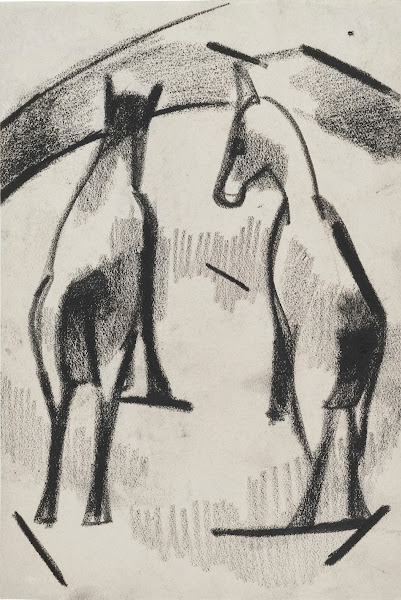 Ohne Titel Zwei Pferden 1918