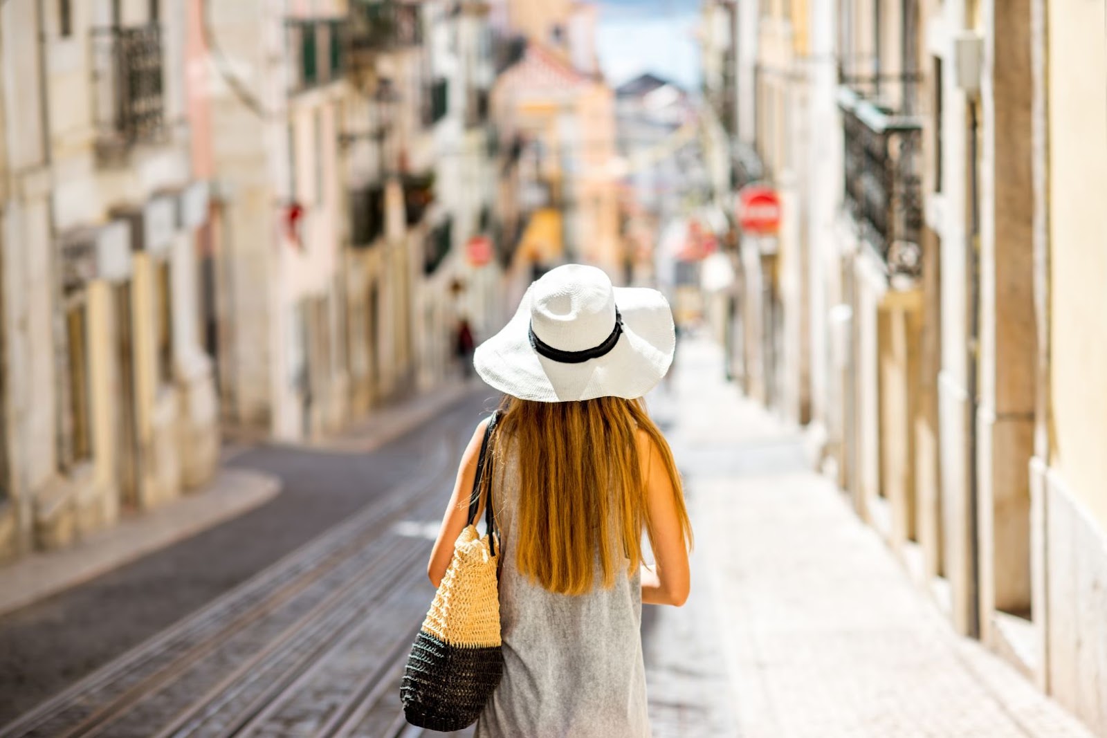 Portugal Lisbon Woman Traveling
