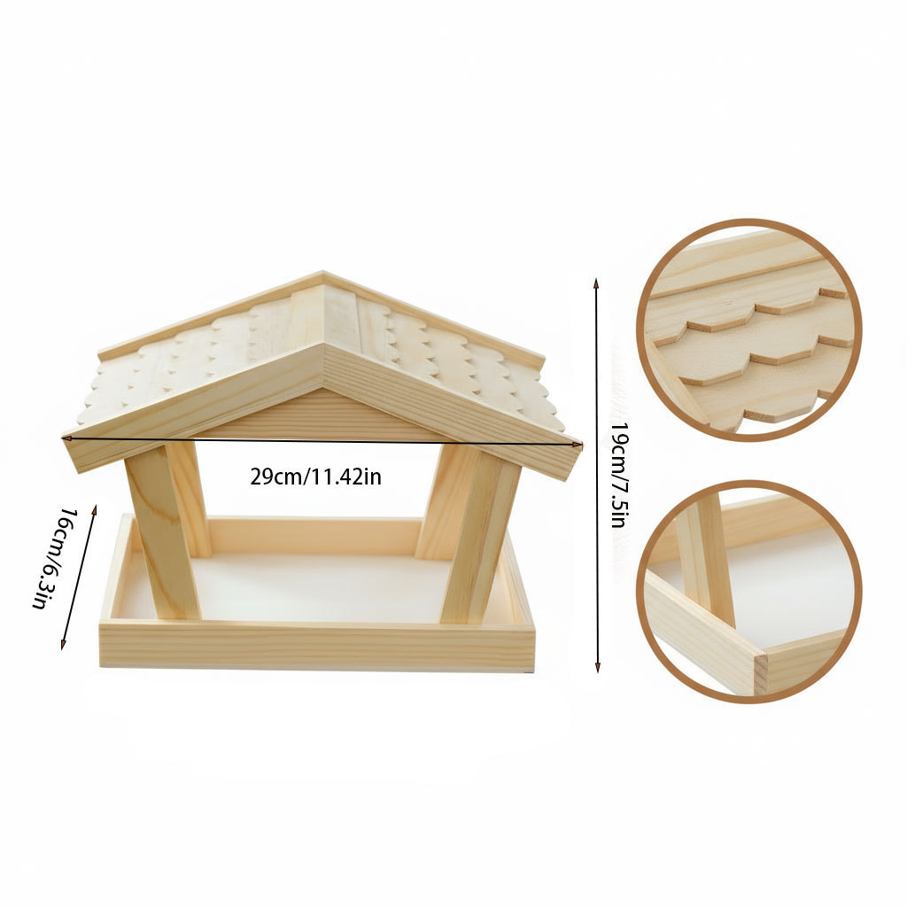 Hängendes Vogelhaus aus Massivholz für den Außenbereich