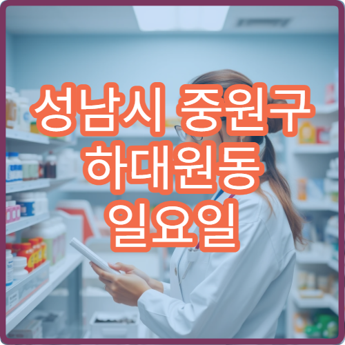 성남시 중원구 하대원동 일요일 약국 병원 방문 후 이용 안내
