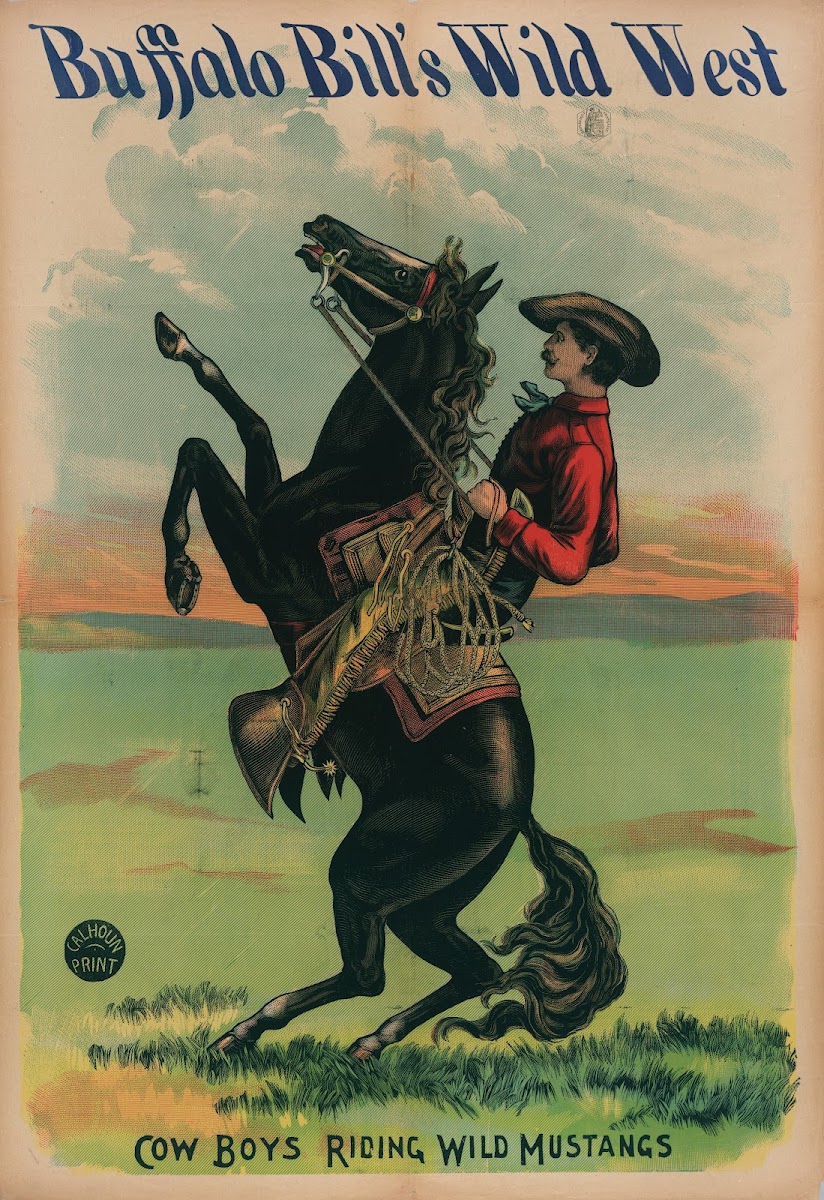 Buffalo Bills Wild West Cow Boys Riding Wild Mustangs 1889