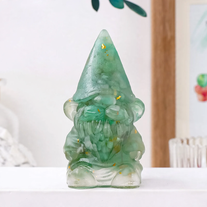 Gnome figure made of resin with gemstones