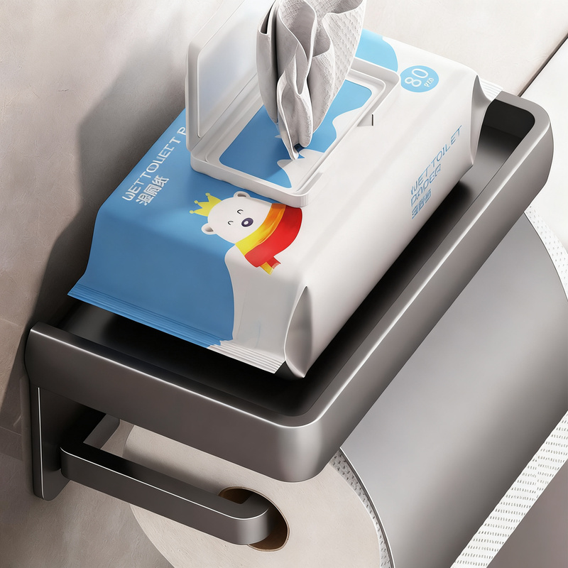 Wall-mounted toilet paper box made of space-grade aluminum LH0345