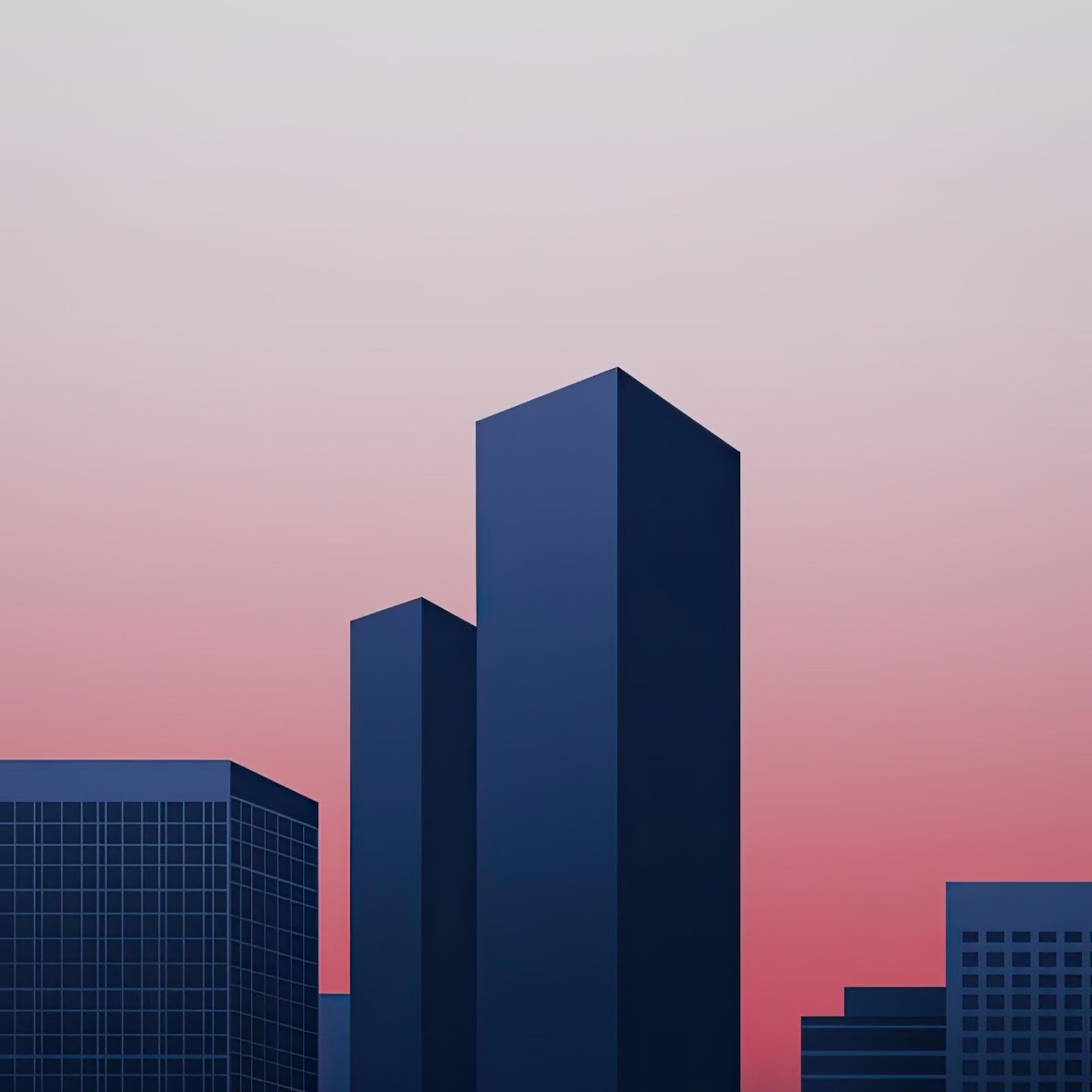 Download Minimalist City Skyline at Sunset 2K iPhone