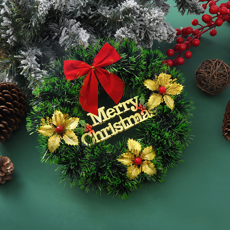 Decorative Christmas wreath in retro style