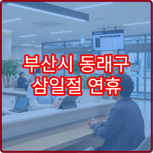 부산시 동래구 삼일절 연휴 당번약국 운영 현황 공휴일 영업시간 한눈에 확인