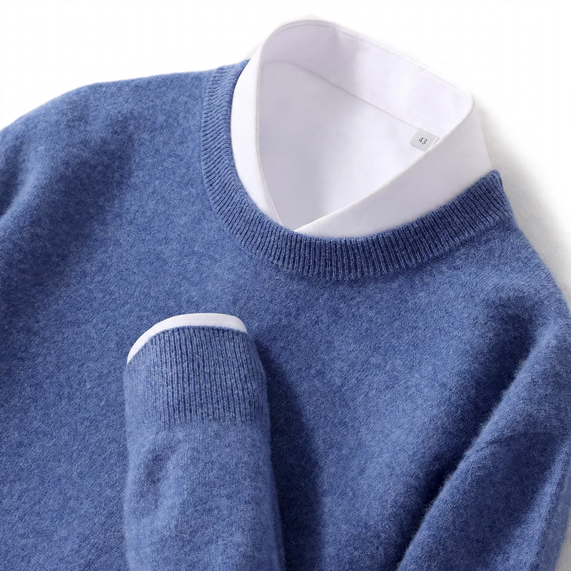 Men's Wool Sweater with Round Neck