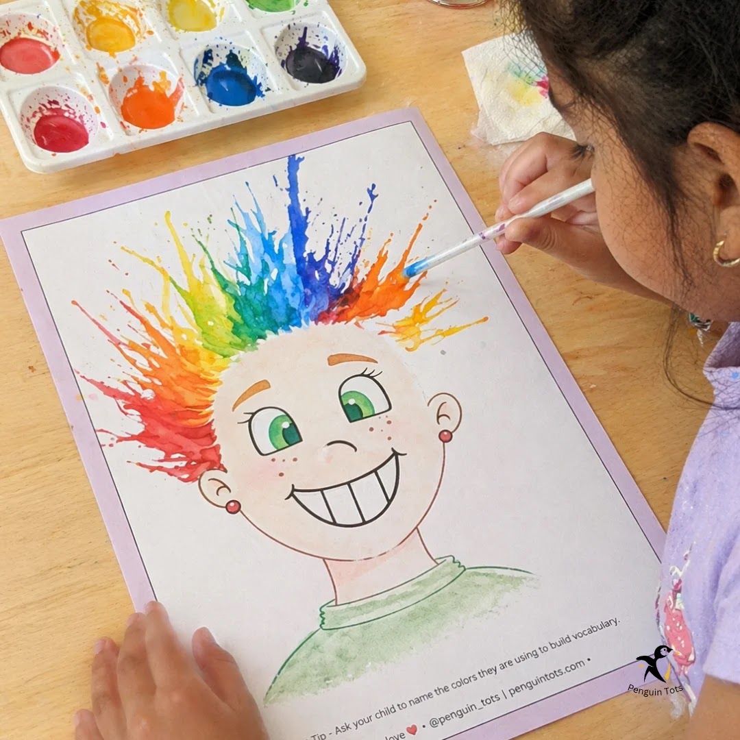 Blow Paint Art Face Activity Set for Kids | Fun Straw Painting