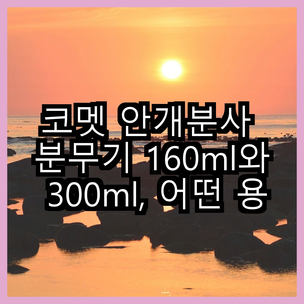 코멧 안개분사 분무기 160ml와 300ml, 어떤 용도가 더 적합할까? 썸네일