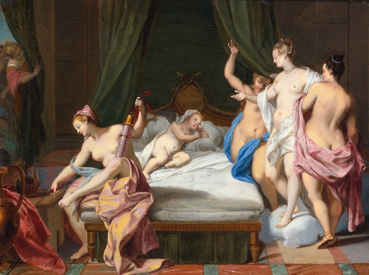 Venus And The Three Graces Tending Cupid 1725