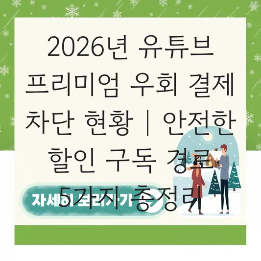 유튜브 프리미엄 우회 결제 차단 현황 및 안전한 할인 구독 경로 대표 이미지
