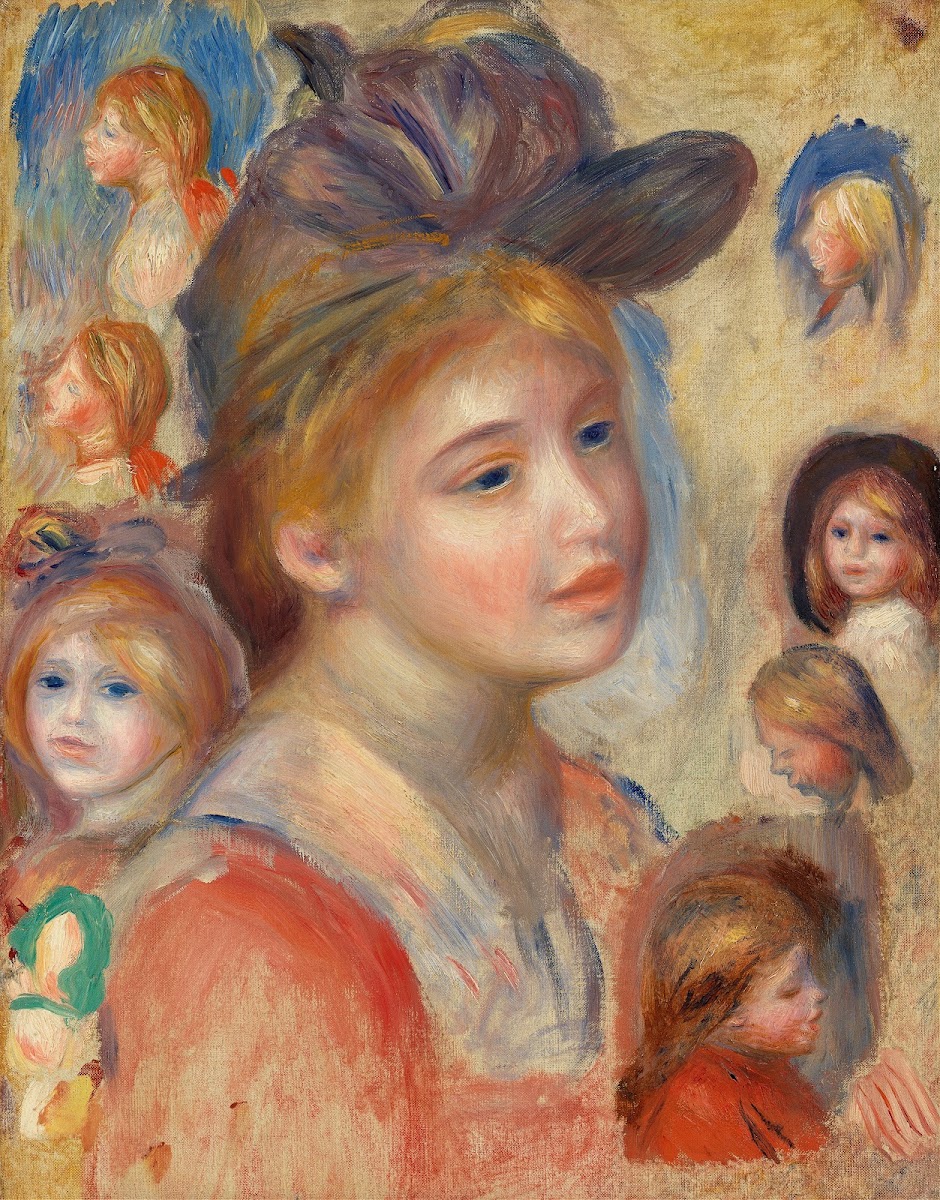 Study of Girls Heads Étude de têtes de jeunes filles c 1893