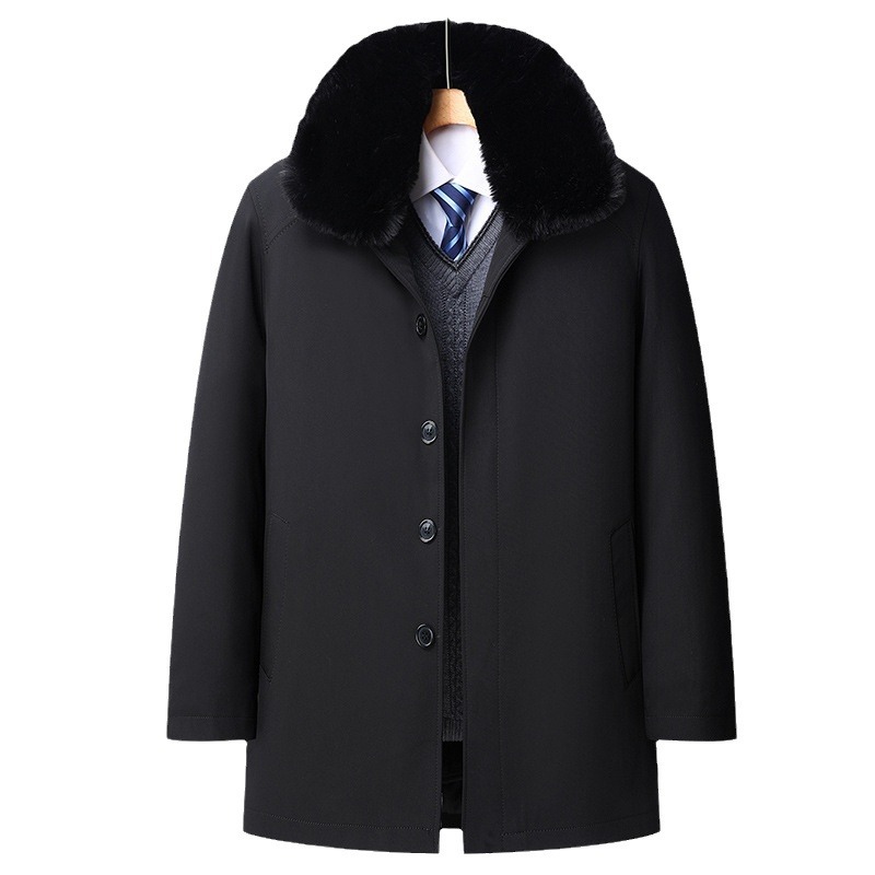 Padded men's winter jacket with removable lining