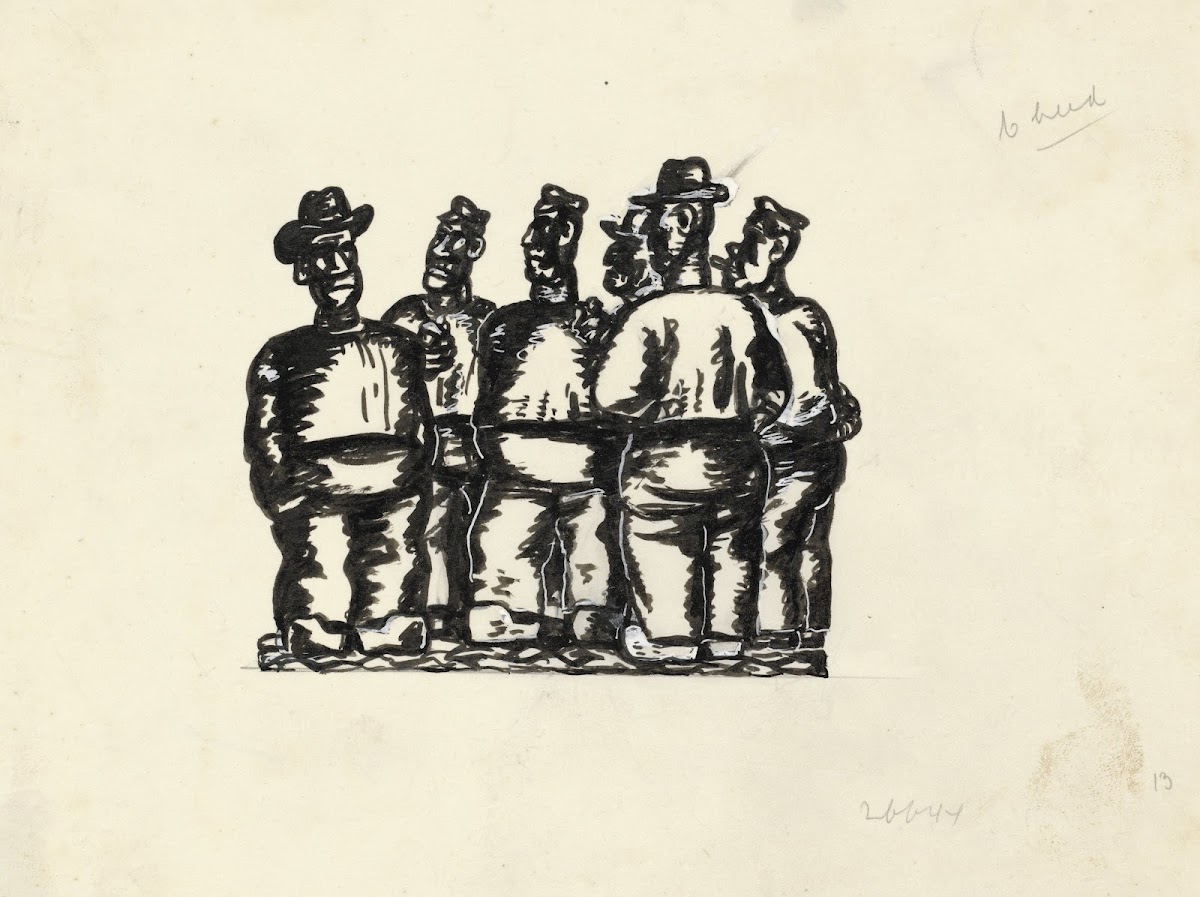 Schets van zes Spakenburger vissers 1935   1936