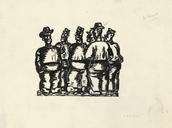 Schets van zes Spakenburger vissers 1935   1936