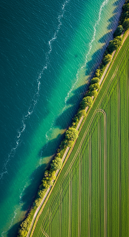 Overhead Lake Shore Field