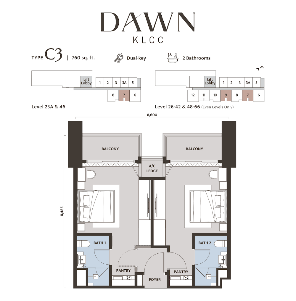 DAWN KL City Centre 户型图