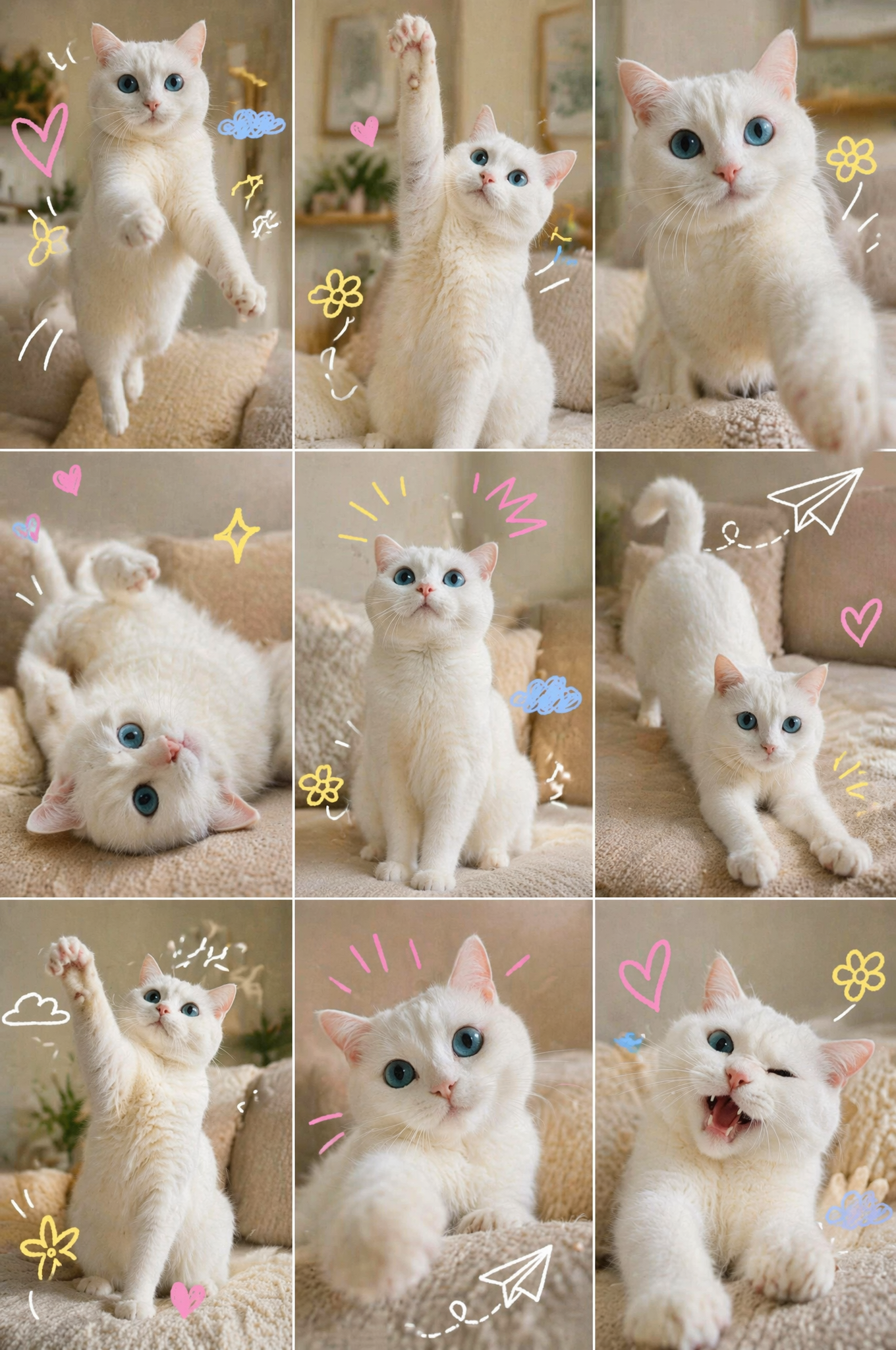 Un juguetón British Shorthair blanco.
