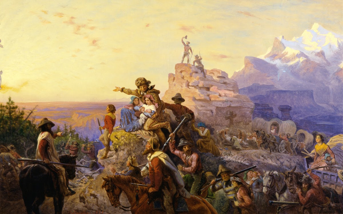 Westward the Course of Empire Takes Its Way mural study US Capitol 1861