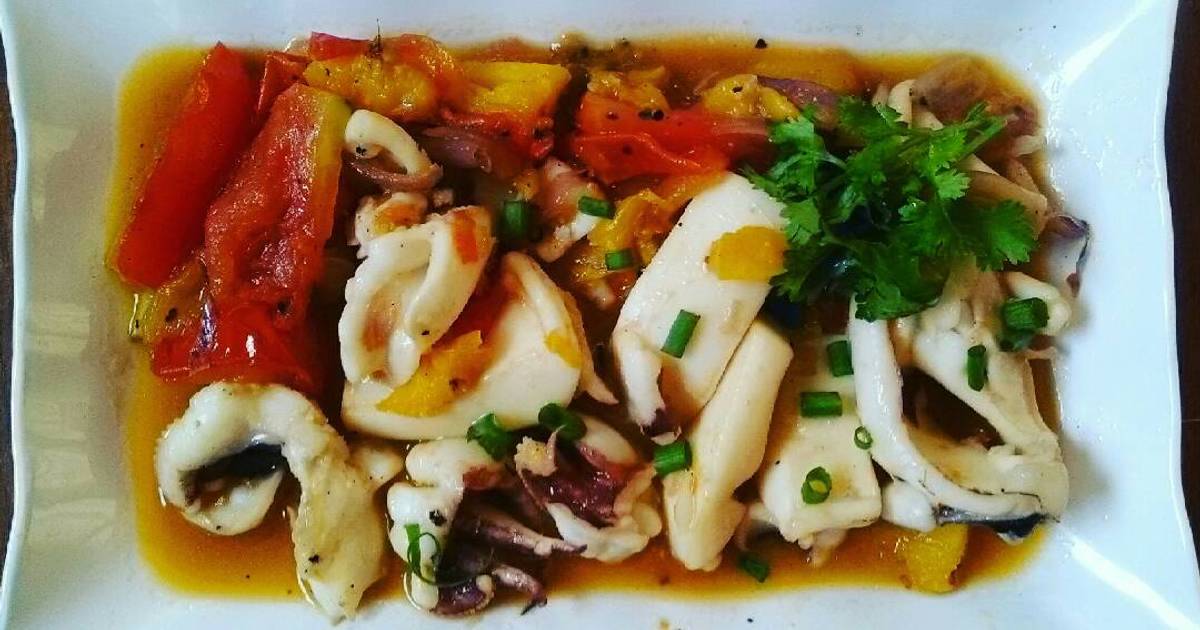 Mực xào thơm cà