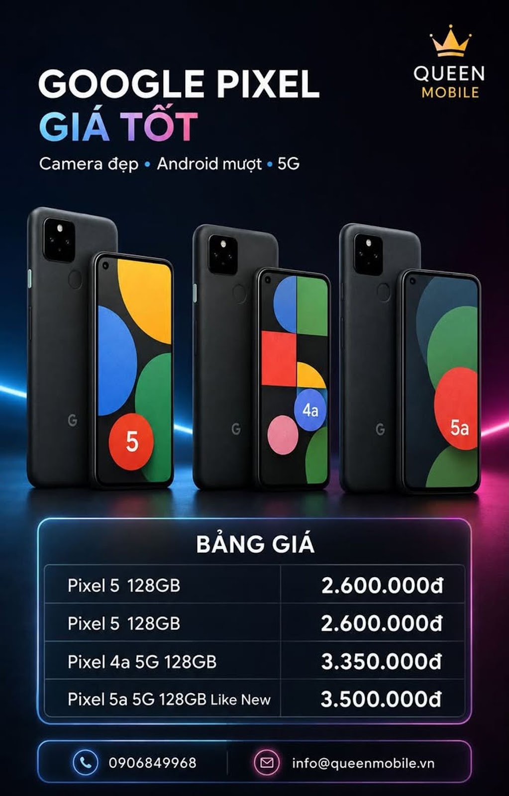 ̉ ́   ́ ̂́ ̣   

#GooglePixel #Pixel5 #Pixel4a5G #Pixel5a5G #QueenMobile #DienTh...