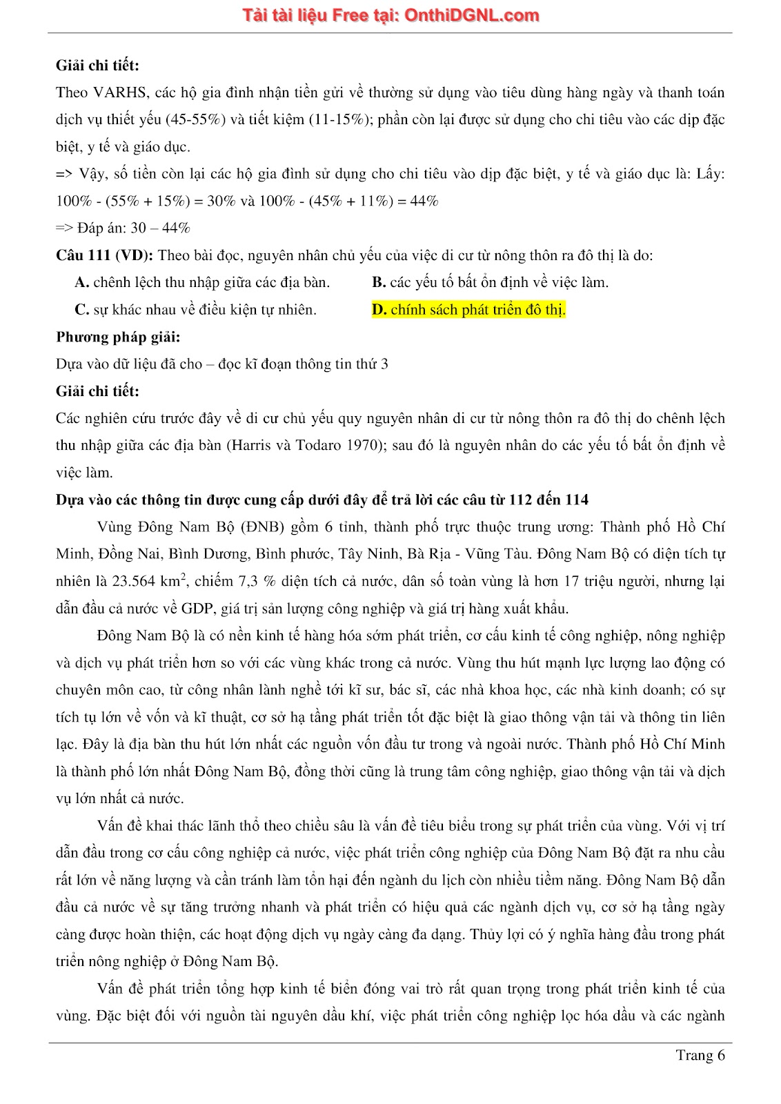 250 bài tập môn Địa Lý - Ôn thi ĐGNL ĐHQG TP HCM Phần 1