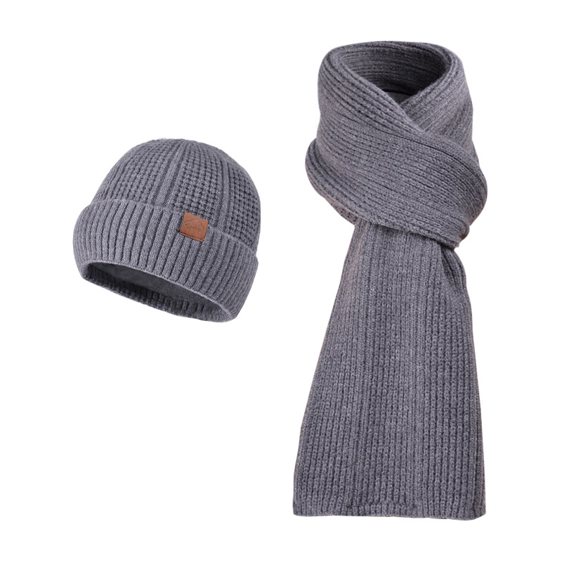 Knit Hat and Scarf Set for Men, Warming