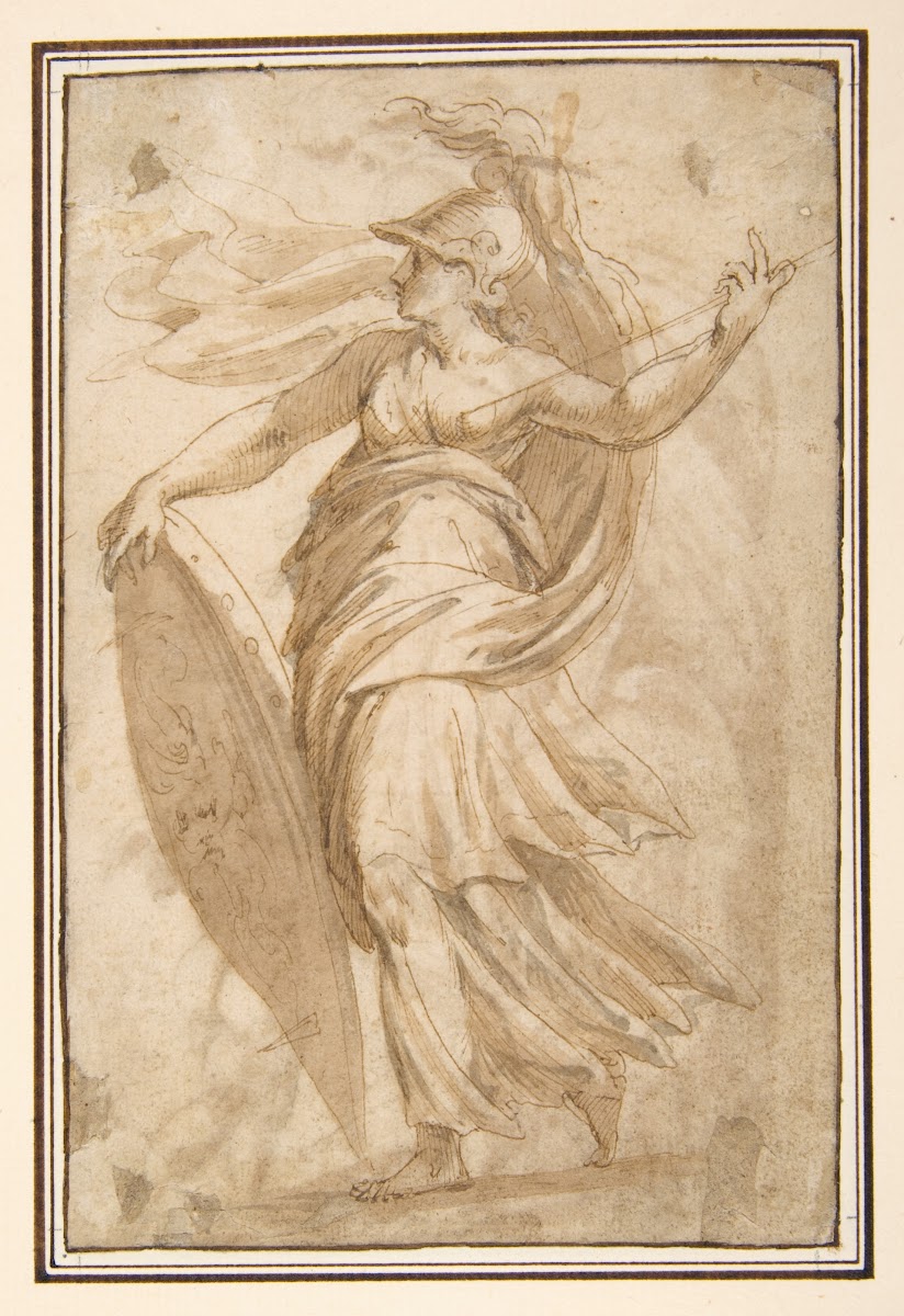 Female Standing Figure with a Helmet and a Shield Bellona 150163
