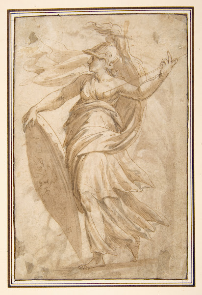 Female Standing Figure with a Helmet and a Shield Bellona 150163