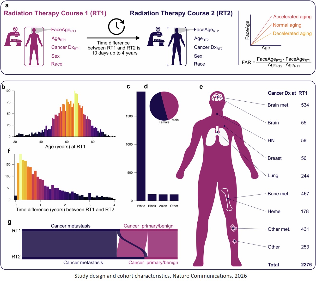 Face aging rate quantifies change in biological age to predict cancer outcomes