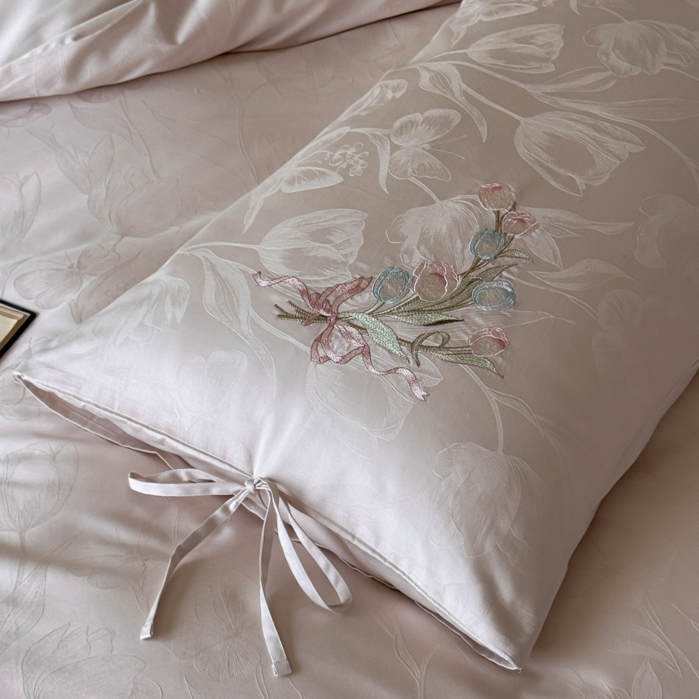 Cotton bedding set, long-staple, embroidery