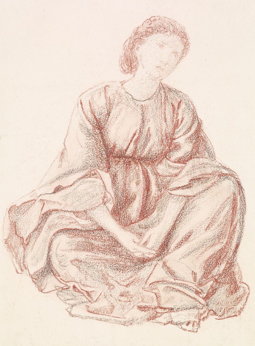 Green Summer  Drapery Study for the Central Figure