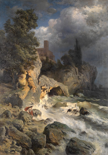 Landschaft mit Hero Leander erwartend 1883