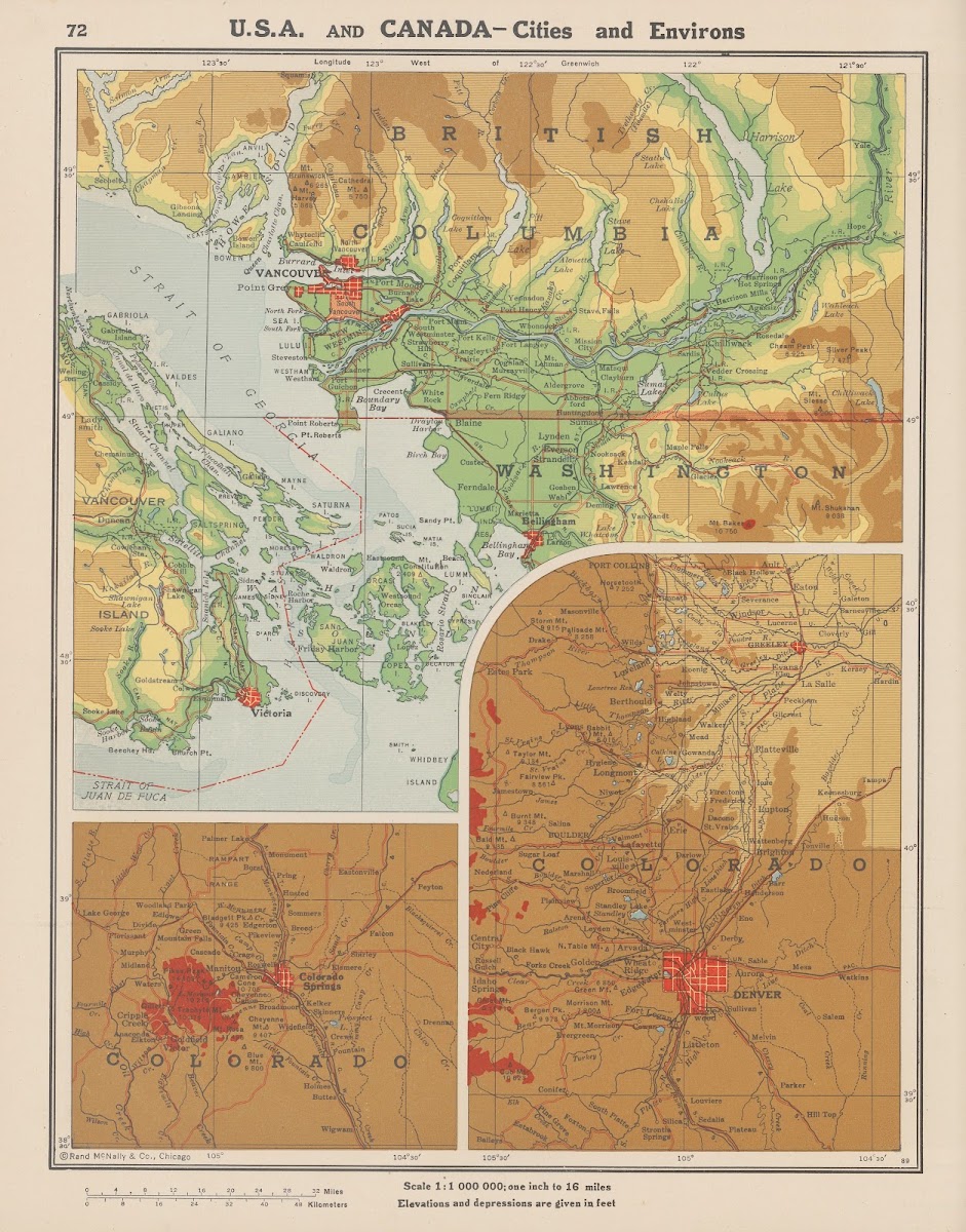 U S A and CanadaCities and Environs 1943
