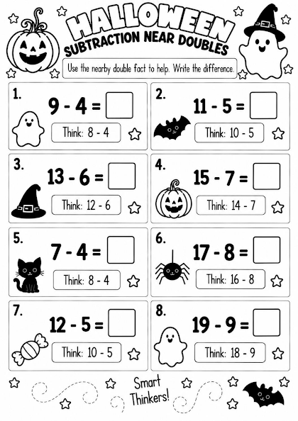 Halloween Subtraction Near Doubles