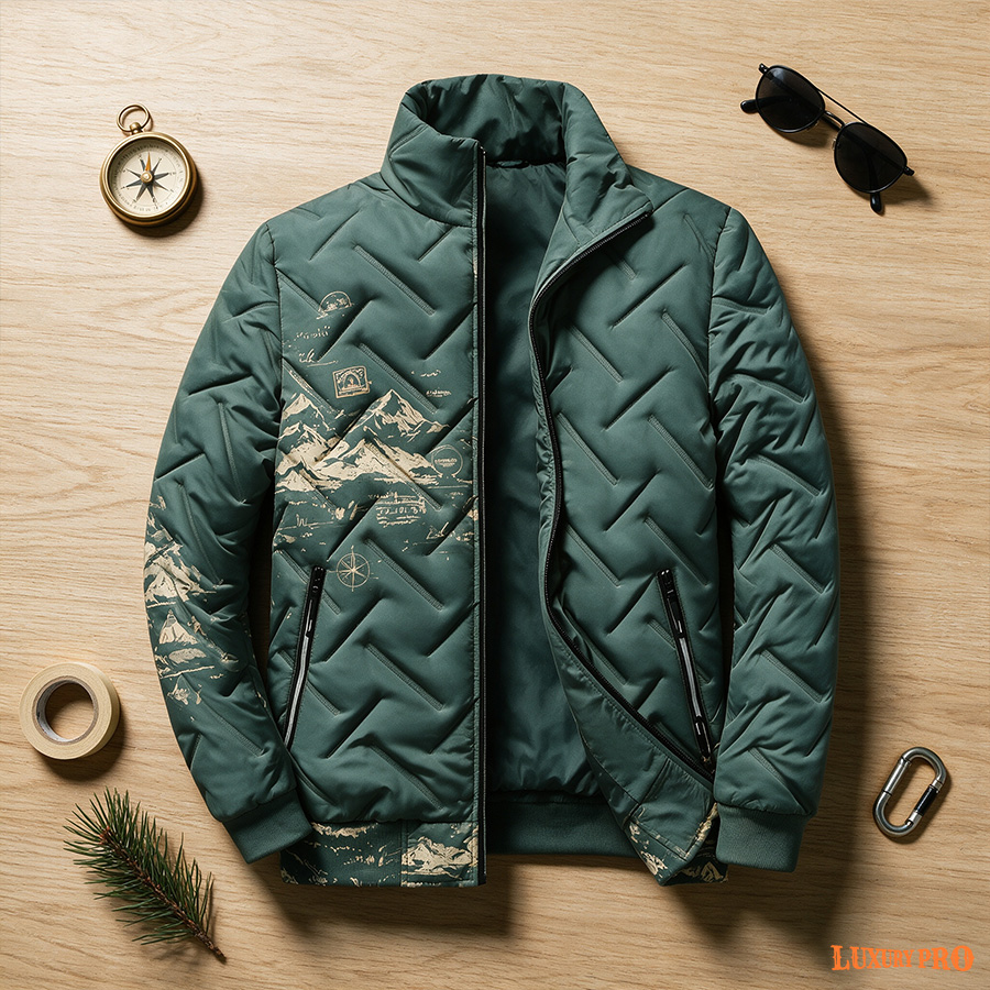 2D baseball collar quilted jacket