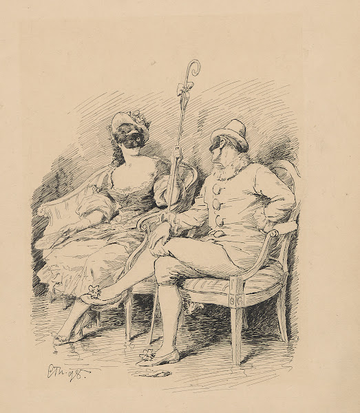 Man and woman at a masquerade ball 1898