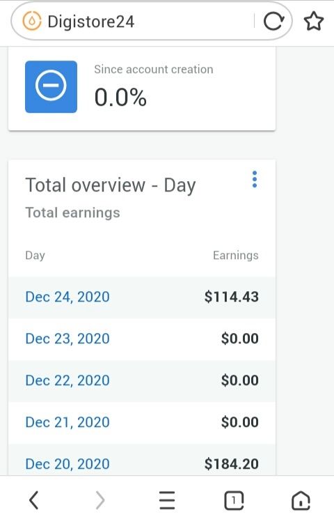 My first Digistore24 affiliate commission screenshot