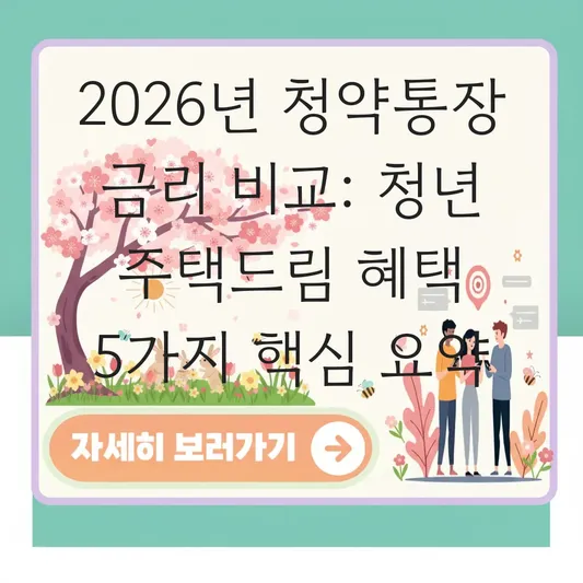 청약통장 금리 비교: 일반 청약 vs 청년 주택드림 청약통장 혜택 차이 대표 이미지